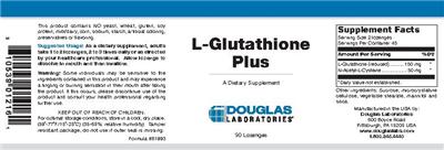 Photo of the Douglas Laboratories L-Glutathione Plus label