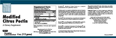 Photo of the Douglas Laboratories Modified Citrus Pectin label