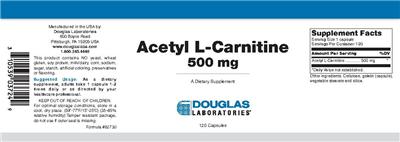 Photo of the Douglas Laboratories Acetyl L-Carnitine 500 mg label
