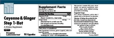 Photo of the Douglas Laboratories Cayenne & Ginger Step 1 - Hot label