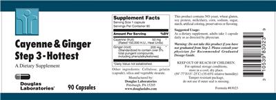 Photo of the Douglas Laboratories Cayenne & Ginger Step 3 - Hottest label