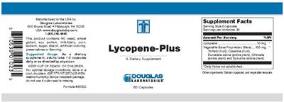 Photo of the Douglas Laboratories Lycopene-Plus label