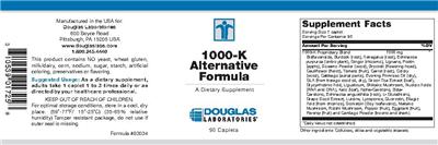 Photo of the Douglas Laboratories 1000-K Alternative Formula label