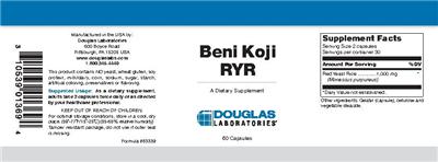 Photo of the Douglas Laboratories Beni Koji RYR label