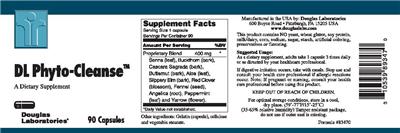 Photo of the Douglas Laboratories DL Phyto-Cleanse label