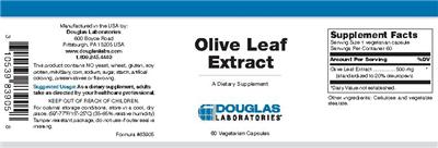 Photo of the Douglas Laboratories Olive Leaf Extract label