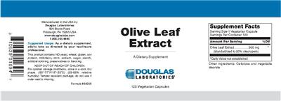 Photo of the Douglas Laboratories Olive Leaf Extract label