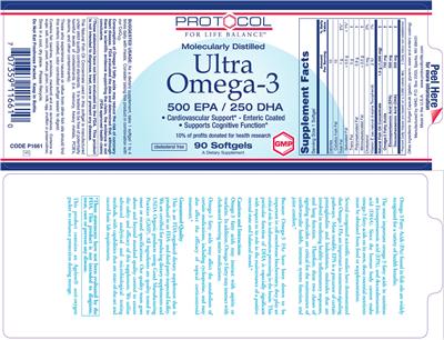 Photo of the Protocol For Life Balance Molecularly Distilled Ultra Omega-3 label
