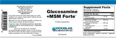 Photo of the Douglas Laboratories Glucosamine +MSM Forte label