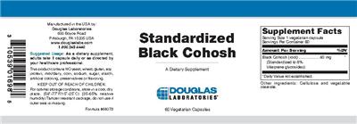 Photo of the Douglas Laboratories Standardized Black Cohosh label