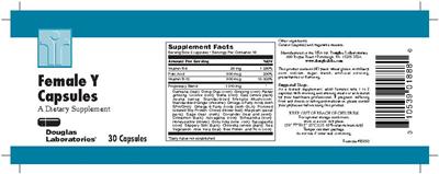 Photo of the Douglas Laboratories Female Y Capsules label