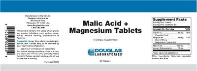 Photo of the Douglas Laboratories Malic Acid + Magnesium Tablets label