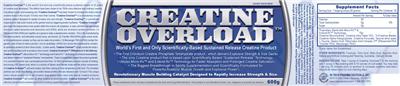 Photo of the Hi-Tech Pharmaceuticals Creatine Overload label