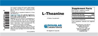 Photo of the Douglas Laboratories L-Theanine label