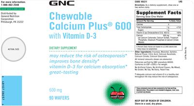 Chewable Calcium Plus 600 With Vitamin D-3
