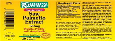 Photo of the Good 'N Natural Saw Palmetto Extract 320 mg label