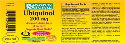 Photo of the Good 'N Natural Ubiquinol 200 mg label