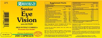 Photo of the Good 'N Natural Senior Eye Vision With Lutein label