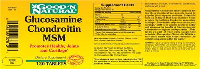 Photo of the Good 'N Natural Glucosamine Chondroitin MSM label