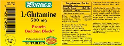 Photo of the Good 'N Natural L-Glutamine 500 mg label