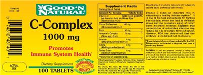 Photo of the Good 'N Natural C-Complex 1000 mg label