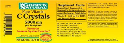 Photo of the Good 'N Natural C Crystals 5000 mg label