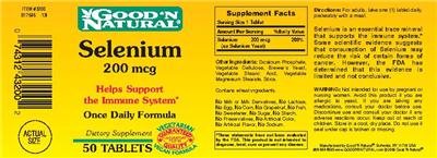 Photo of the Good 'N Natural Selenium 200 mcg label