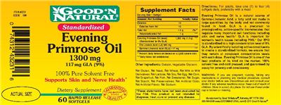 Photo of the Good 'N Natural Evening Primrose Oil 1300 mg 117 mg GLA (9%) label