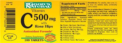 Photo of the Good 'N Natural Vitamin C 500 mg With Rose Hips label