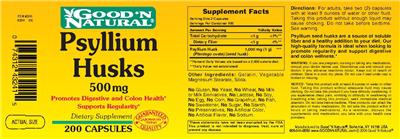 Photo of the Good 'N Natural Psyllium Husks 500 mg label