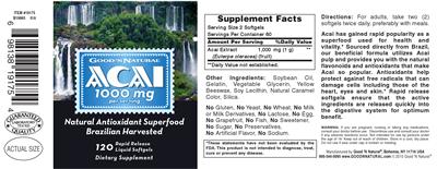 Photo of the Good 'N Natural Acai 1000 mg label
