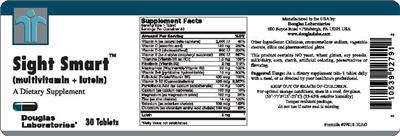 Photo of the Douglas Laboratories Sight Smart (Multivitamin + Lutein) label