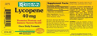 Photo of the Good 'N Natural Lycopene 40 mg label