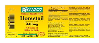 Photo of the Good 'N Natural Horsetail 440 mg label