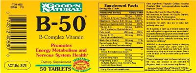 Photo of the Good 'N Natural B-50 B-Complex Vitamin label