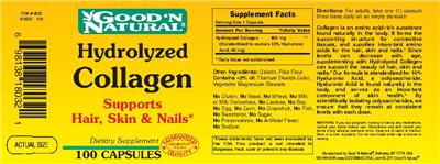 Photo of the Good 'N Natural Hydrolyzed Collagen label
