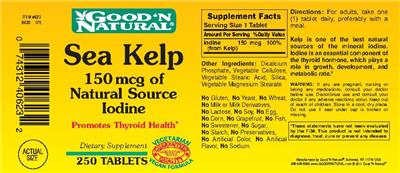 Photo of the Good 'N Natural Sea Kelp label