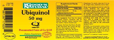 Photo of the Good 'N Natural Ubiquinol 50 mg label