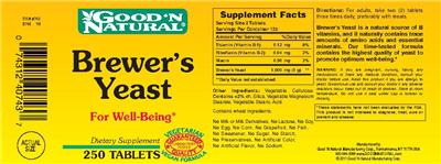 Photo of the Good 'N Natural Brewer's Yeast label