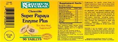 Photo of the Good 'N Natural Chewable Super Papaya Enzyme Plus label