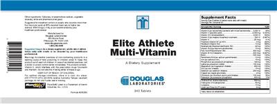 Photo of the Douglas Laboratories Elite Athlete Multi-Vitamin label