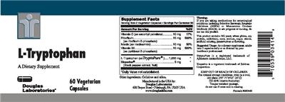 Photo of the Douglas Laboratories L-Tryptophan label
