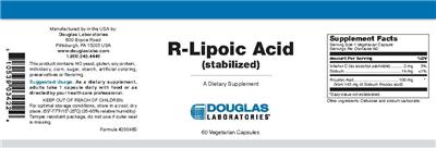 Photo of the Douglas Laboratories R-Lipoic Acid (Stabilized) label