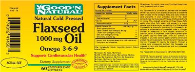 Photo of the Good 'N Natural Flaxseed Oil 1000 mg label