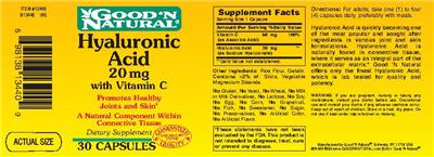 Photo of the Good 'N Natural Hyaluronic Acid 20 mg with Vitamin C label