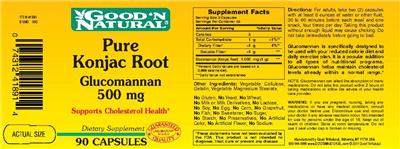 Pure Konjac Root Glucomannan 500 mg
