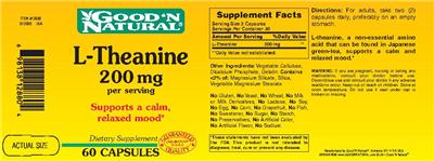 Photo of the Good 'N Natural L-Theanine 200 mg label