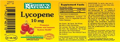 Photo of the Good 'N Natural Lycopene 10 mg label