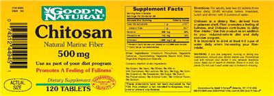 Chitosan Natural Marine Fiber 500 mg