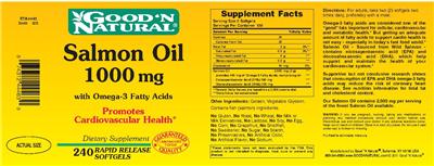 Photo of the Good 'N Natural Salmon Oil 1000 mg label